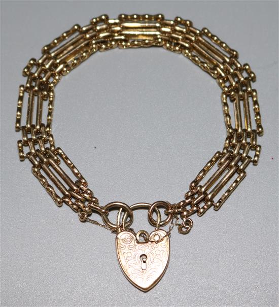 9ct gold gatelink bracelet